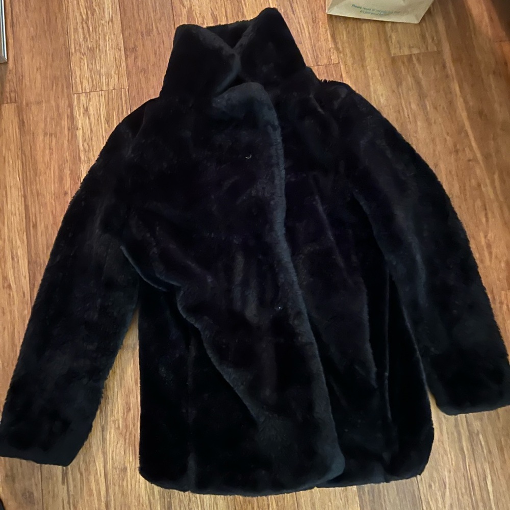 Faux Fur H&M Black Coat
